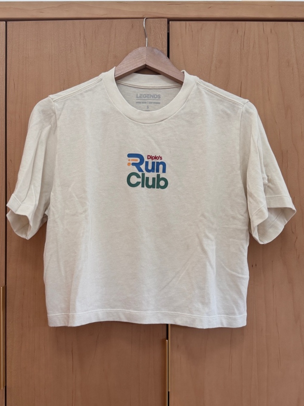 Diplo’s Run Club Cropped Boxy Cream Graphic Tee
